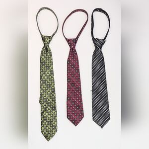 Bundle of 3 Newberry Kids Pre-Knotted/Pre-Tied ZIPPER Adjustable Ties Set